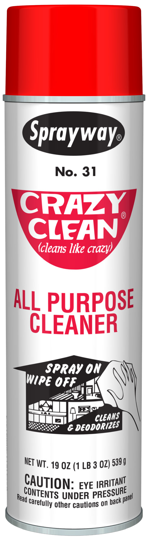 Claire Sprayway Utility Cleaner 19 oz Aerosol , ProLine 12 / cs; Representative photo of the same brand and product type. Product line, formula, scent, size, packaging and pack quantity shown may differ; this listing's specifications apply.