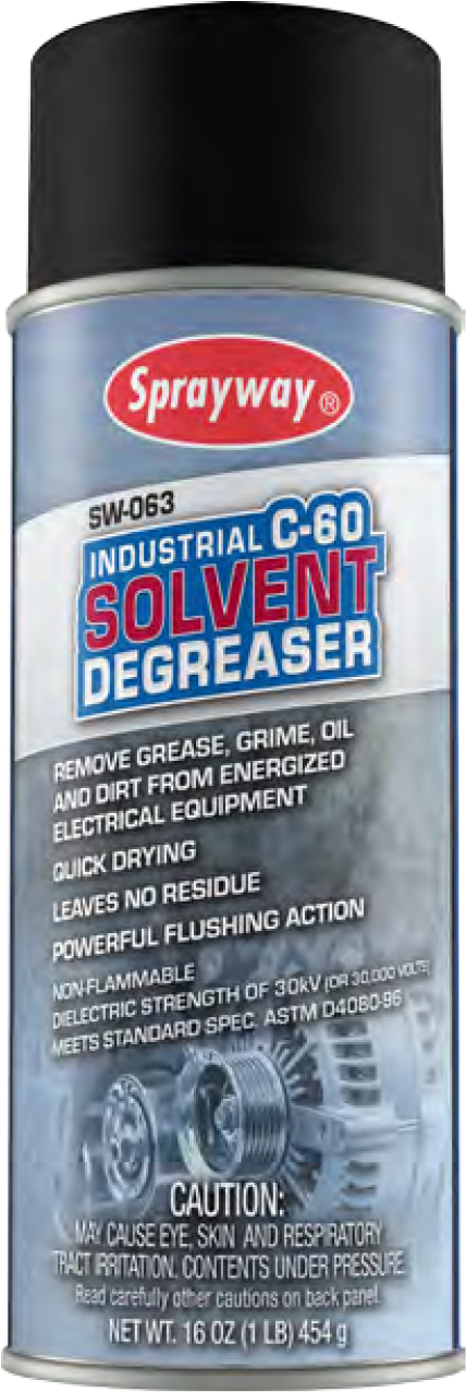 Claire Sprayway Spray 16 oz , C-60 Solvent Degreaser 12 / cs; Representative photo of the same brand and product type. Product line, formula, scent, size, packaging and pack quantity shown may differ; this listing's specifications apply.