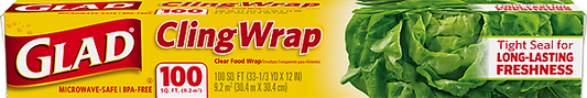 Clorox Glad ClingWrap Plastic Wrap 200 Square Foot Roll 12 / cs — Representative photo of the same brand and product type. Pictured size, model, scent, formulation, color, packaging and quantity may differ. Refer to this listing and the supplied product label for specifications and use instructions.