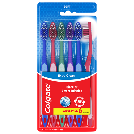 Colgate Extra Clean Tooth Brush 42 MM, Medium 72 / cs — Representative photo of the same brand and product type. Pictured size, style, scent, formulation, packaging and quantity may differ. Refer to this listing and the supplied product label for specifications and use instructions.