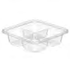 Dart TamperGuard PET 6x6x2 Snack Boxes 4 Comp. Shallow, Tamper Resistant 4 / 75 cs