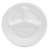 Dart Foam 3-Compartment Laminated Plate 10 1/4" White 4 / 125 cs