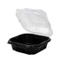 Genpak Large Sandwich Container PP Black / Clear 6.22" x 5.81" x 3" 4 / 75 cs