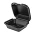 Genpak Jumbo Hinged Sandwich Container 6"3/8 x 6"7/16 x 2"15/16 Black Foam 4 / 125 cs