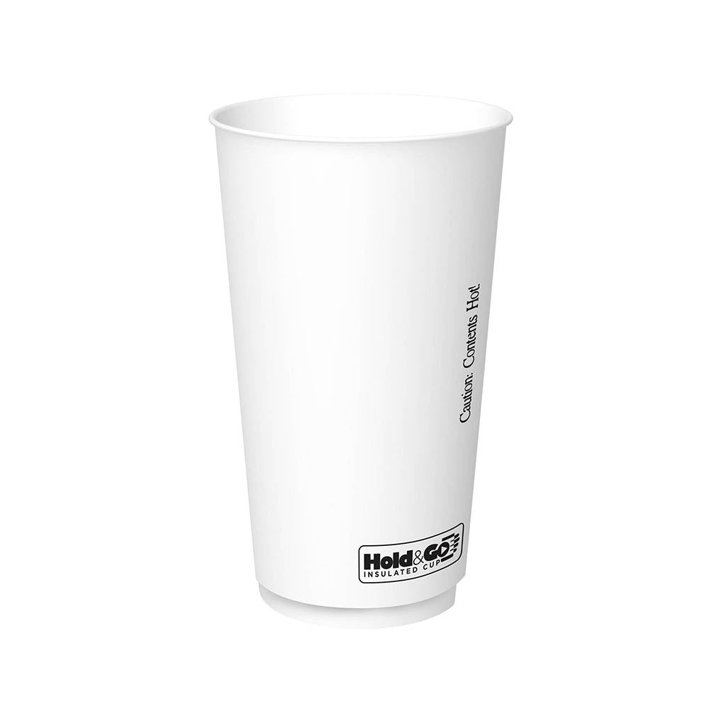 Graphic Packaging 20oz Hold&Go Insulated Hot Cup Carte Blanc / White 20 / 30 cs — manufacturer reference photo; listed specifications and case quantity apply