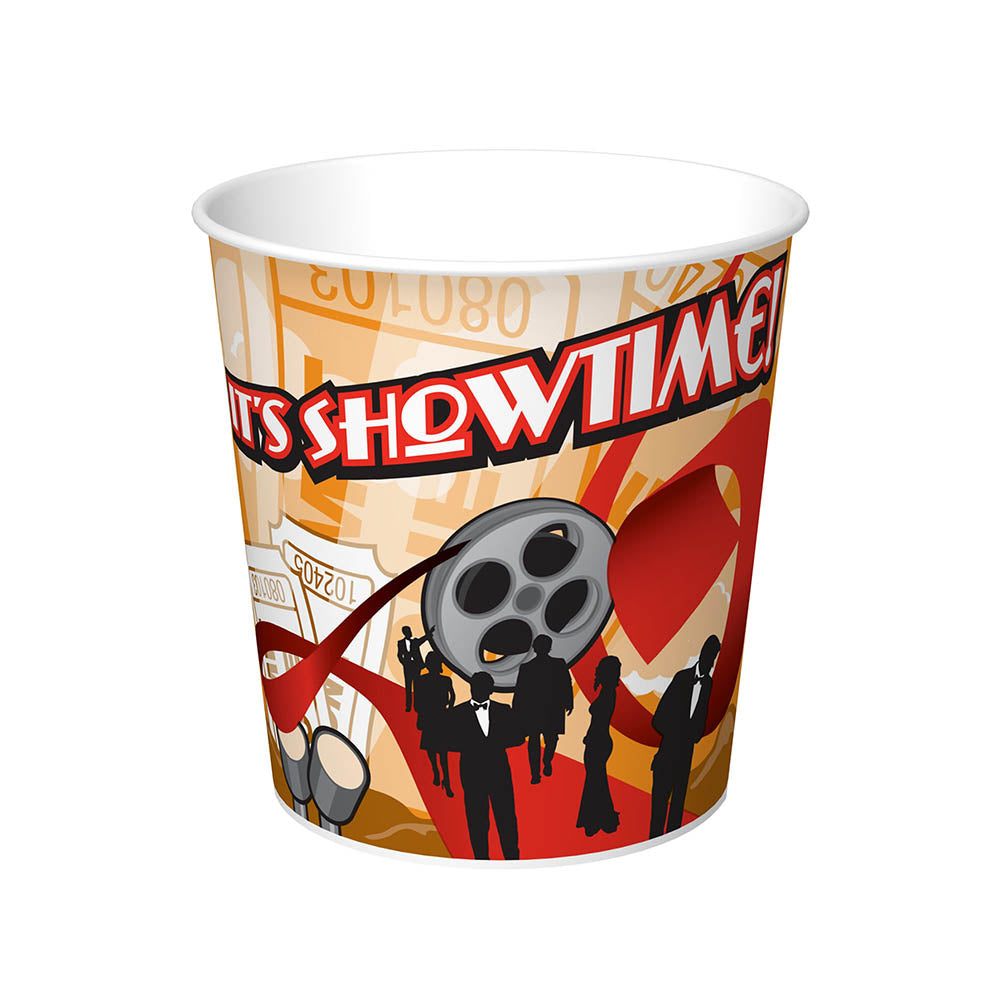 Graphic Packaging 170oz Popcorn Container / Bucket "Showtime" 100 / cs — manufacturer product photo