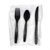 Empress Gala Extra Heavyweight Cutlery Kit PS Black Knife Fork TS Napkin 250 / cs