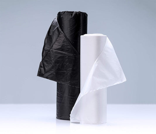 IBS 40x48 Can Liners 17 Mic Black HDPE 10 / 25 cs. Official Inteplast HDPE family photo showing multiple color variants. Only the black liner, size, gauge and quantity specified in this listing are supplied. This is not an assorted-color pack.