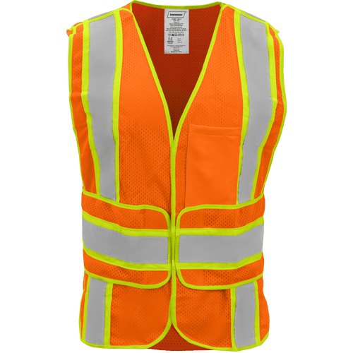 MESH VEST, ORANGE, CHEVRON, CLASS 2 ANSI