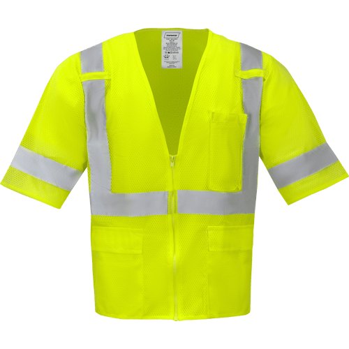 SAFETY VEST LIME RADIO CLIP CLASS 3 ANSI SM