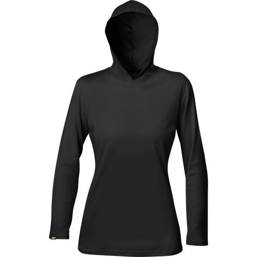 WOMENS, BLACK, LONG SLEEVE HOODIE