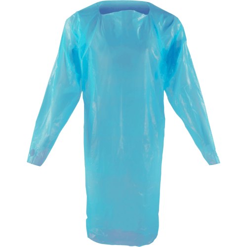 CPE ISOLATION GOWN OPEN BACK BLUE LVL 3