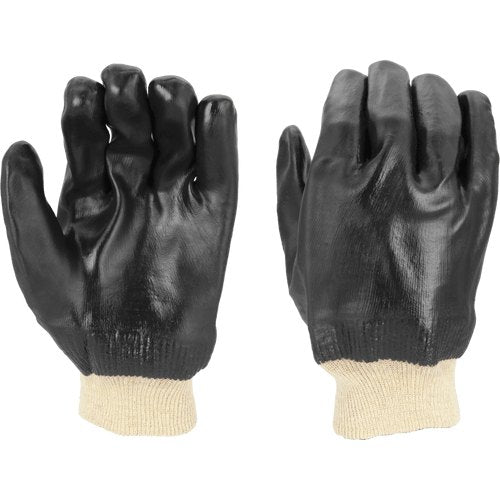 GLOVE, PVC BLACK KNIT WRIST