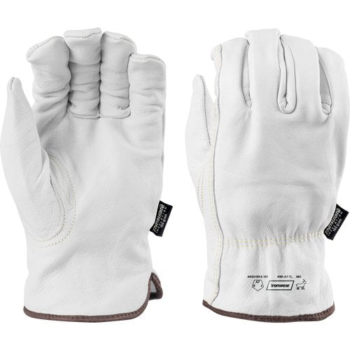 GOAT GRAIN LEATHER, DRIVER GLOVE, CUT A7, THINSULATE LINING, WHITE