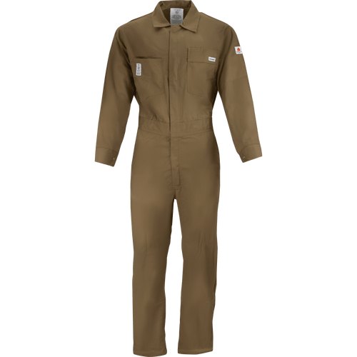 KHAKI COVERALL UL 7 OZ FR NFPA 2112 SZ74