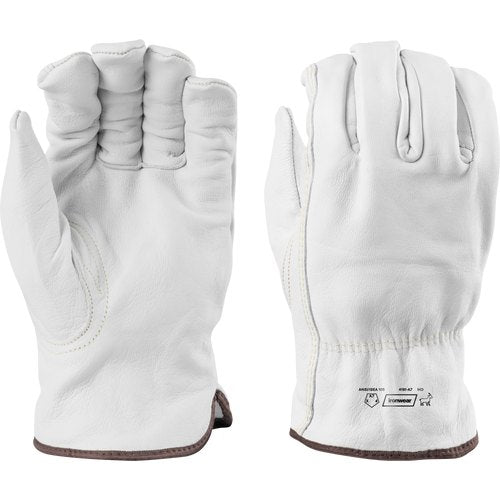 GOAT GRAIN LEATHER, DRIVER GLOVE, CUT A7, WHITE