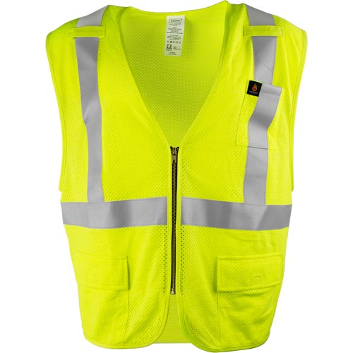VEST LIME FR RADIO CLIP CLASS 2 ANSI 4XL