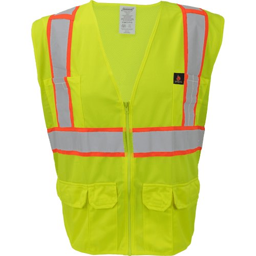 SURVEYOR VEST LIME FR RADIO CLIP CLASS 2 ANSI 3XL