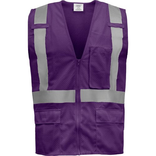 SAFETY VEST PURPLE RADIO CLIP 3XL