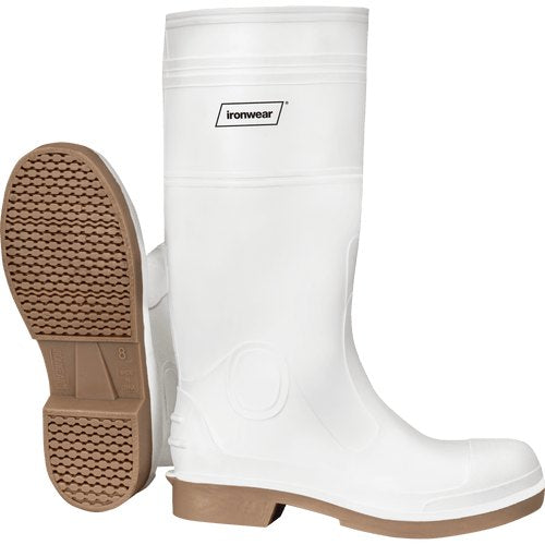 16 INCH PVC BOOT PLAIN TOE WHITE SZ11
