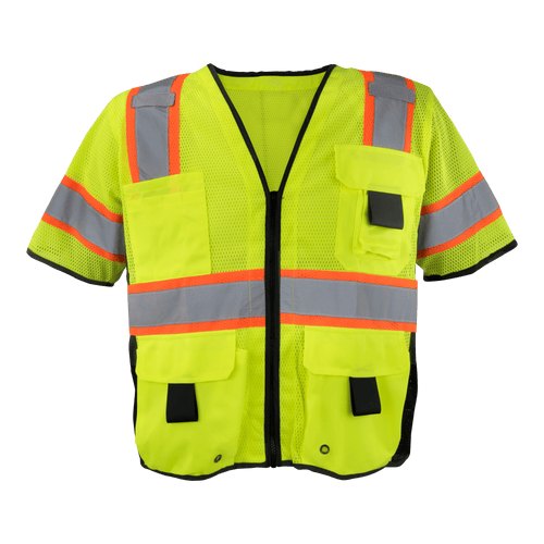 SAFETY VEST LIME RADIO CLIP CLASS 3 ANSI XL