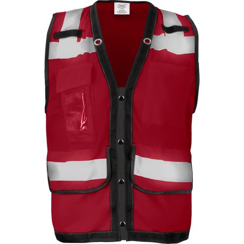 VEST RED ID HOLDER RADIO CLIP 4XL