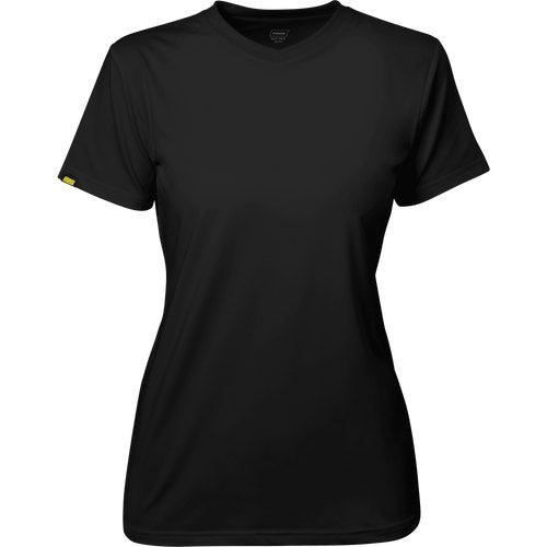 WOMENS SHORT BLACK SLEEVE V-NECK MD