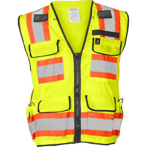 SURVEYOR VEST LIME FR RADIO CLIP CLASS 2 ANSI 5XL