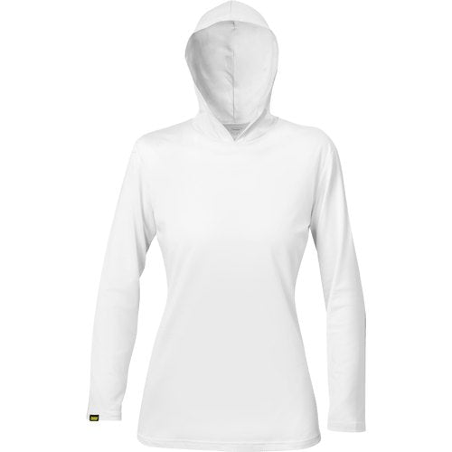 WOMENS, WHITE, LONG SLEEVE, HOODED