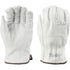 WHITE, COW GRAIN, DRIVER GLOVE, A6 CUT LINER, KEYSTONE THUMB