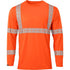 HI VIS ORANGE, X BACK TAPE PATTERN, LONG SLEEVE SHIRT, CLASS 3