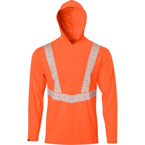 MENS ORANGE LONG SLEEVE HOODED TAPE 5XL