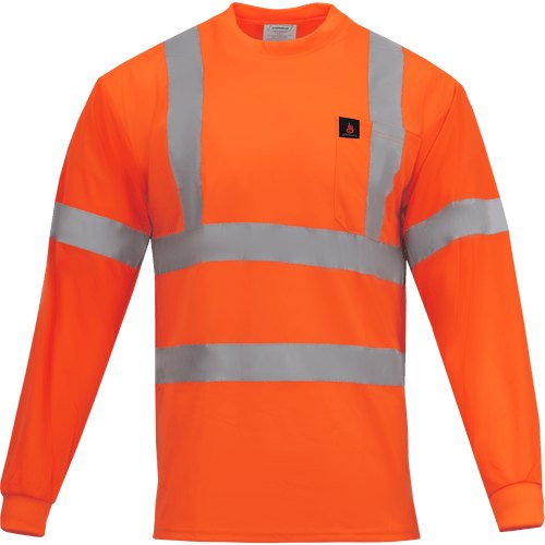 SHIRT ORANGE FR LONG SLEEVE CLASS 3 ANSI 6XL