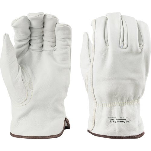 COW GRAIN LEATHER, DRIVER GLOVE, CUT A7, ALABASTER