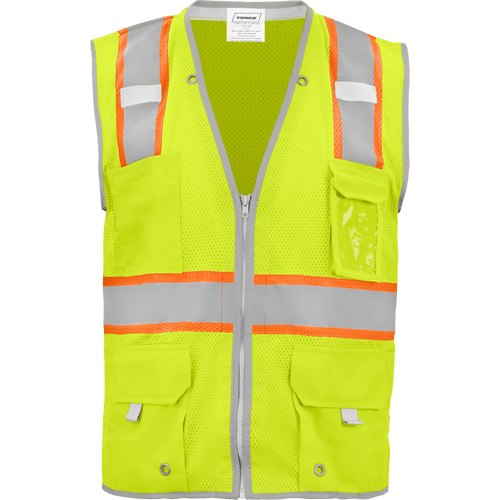 SAFETY VEST LIME CLASS 2 ANSI RADIO CLIP ID HOLDER 4XL