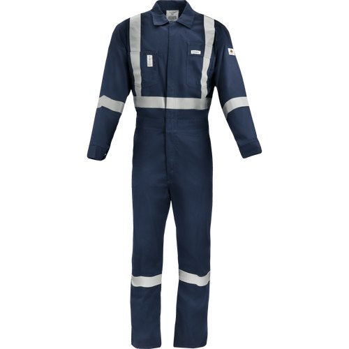 COVERALL WITH TAPE, NAVY 7 OZ