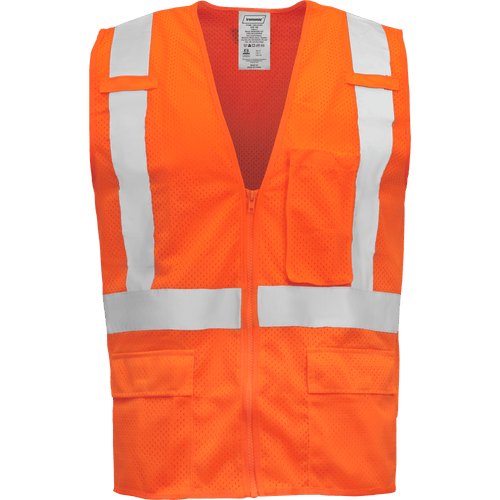 SAFETY VEST ORANGE RADIO CLIP 2XL