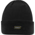 BEANIE HAT, DOUBLE LAYER ACRYLIC, POLAR FLEECE LINER, BLACK