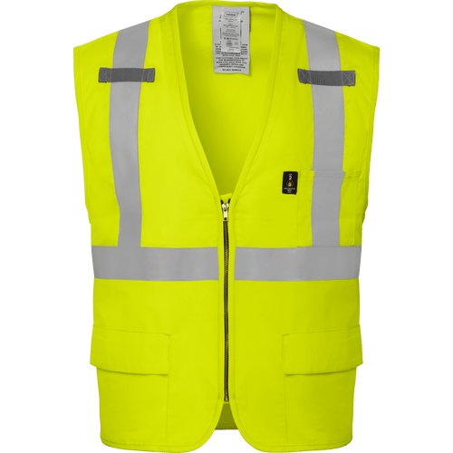 VEST LIME FR RADIO CLIP CLASS 2 ANSI 4XL