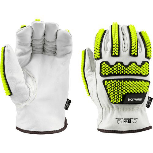 COW GRAIN LEATHER, DRIVER GLOVE, CUT A7, TPR, THINSULATE LINING, ALABASTER