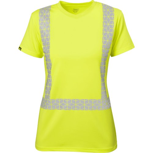 WOMENS, LIME, SHORT SLEEVE, V-NECK, TAPE