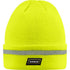 LIME BEANIE HAT DOUBLE LAYER ACRYLIC REFLECTIVE STRIPE POLAR FLEECE LINED