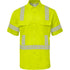 HI-VIS LIME SHORT SLEEVE SAFETY SHIRT 2 CHEST POCKETS REFLECTIVE TAPE 5XL