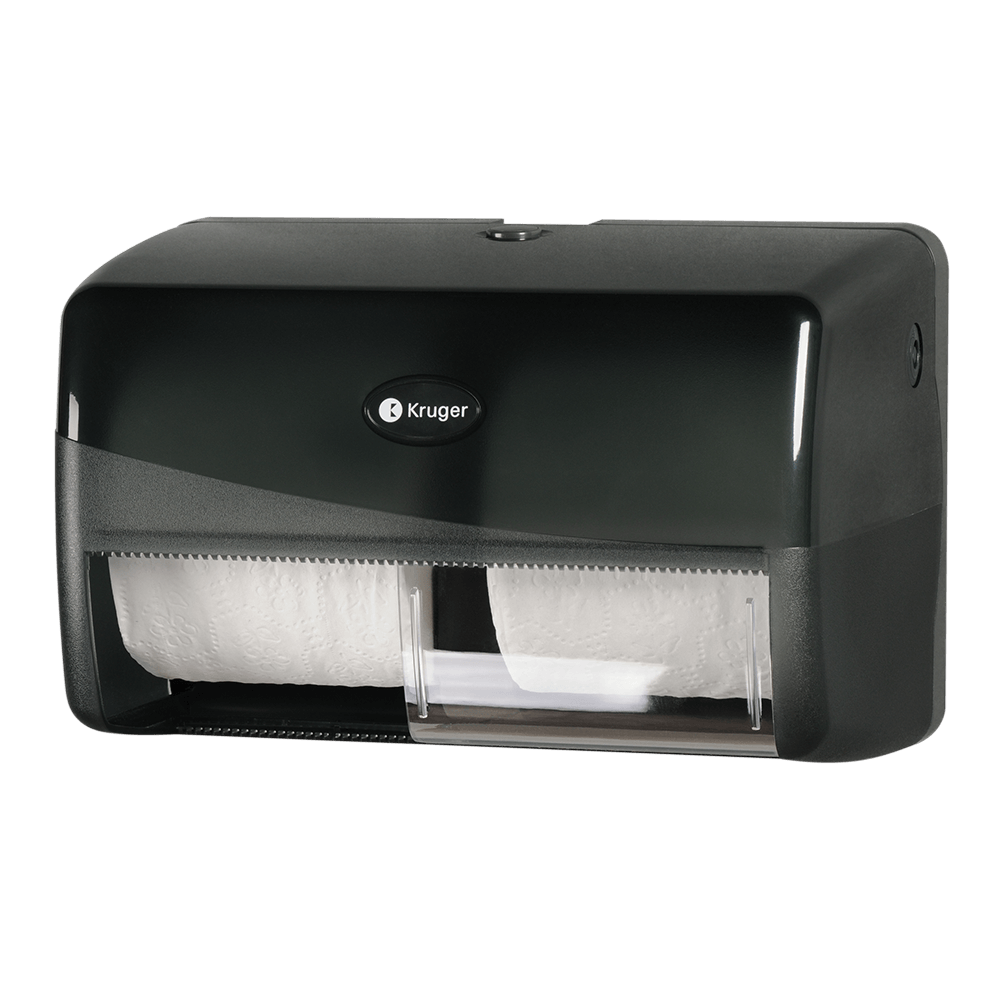 Kruger manufacturer photo for RJ-09652: Kruger Twin Bathroom Tissue Dispenser NOIR 1 / cs. Packaging may vary; see listing specifications.