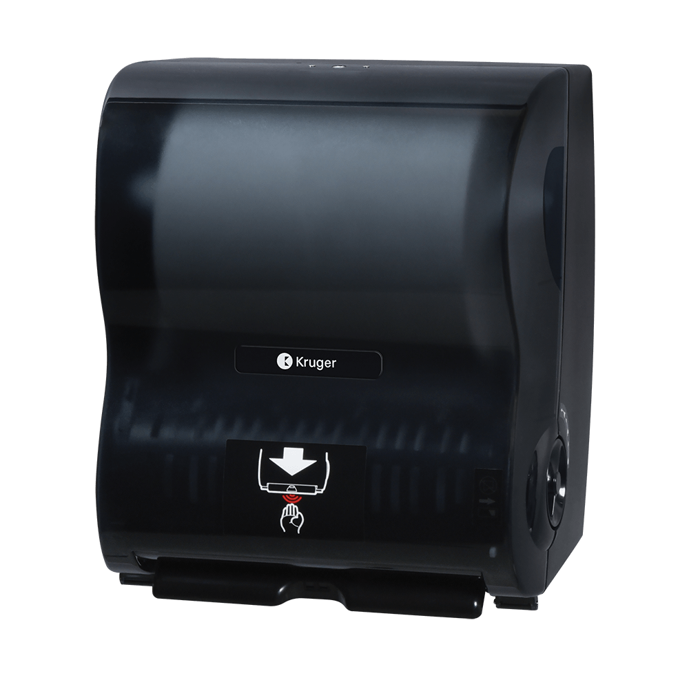 Kruger manufacturer photo for RJ-09855: Kruger Noir 10" Roll Towel Dispenser Electronic 1 / cs. Packaging may vary; see listing specifications.