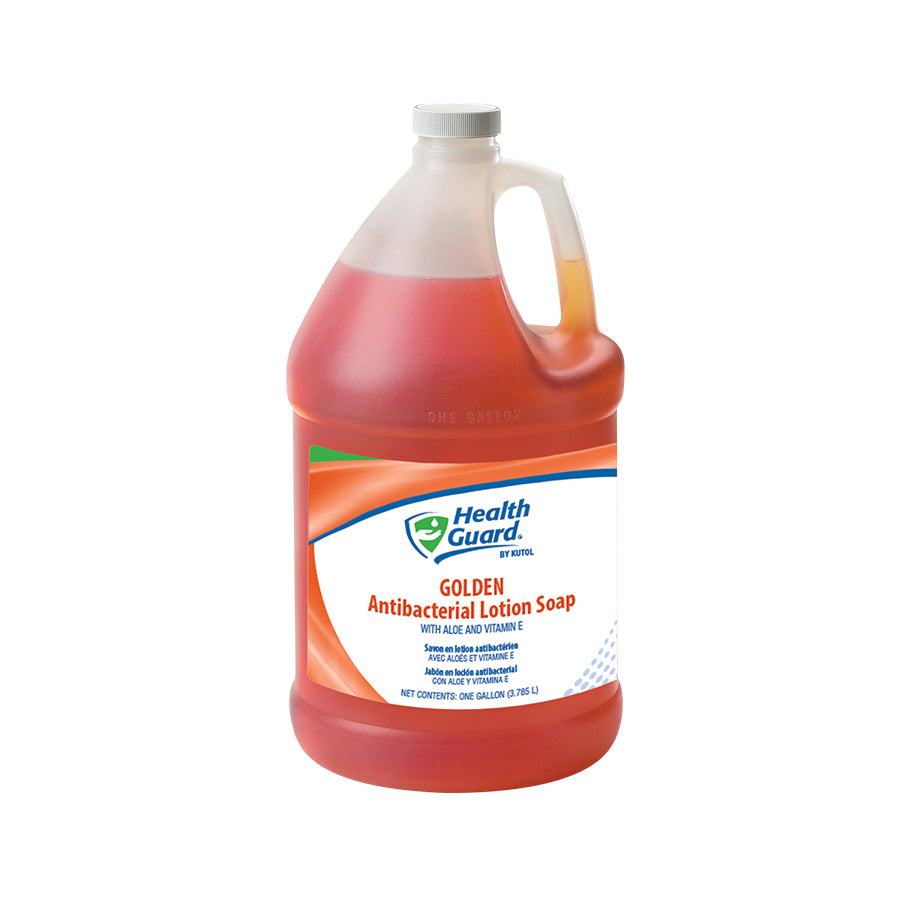 Kutol Golden Antibacterial Hand Soap Amber w/ Citrus Scent 1Gal Pour Top 4 / cs — manufacturer product photo