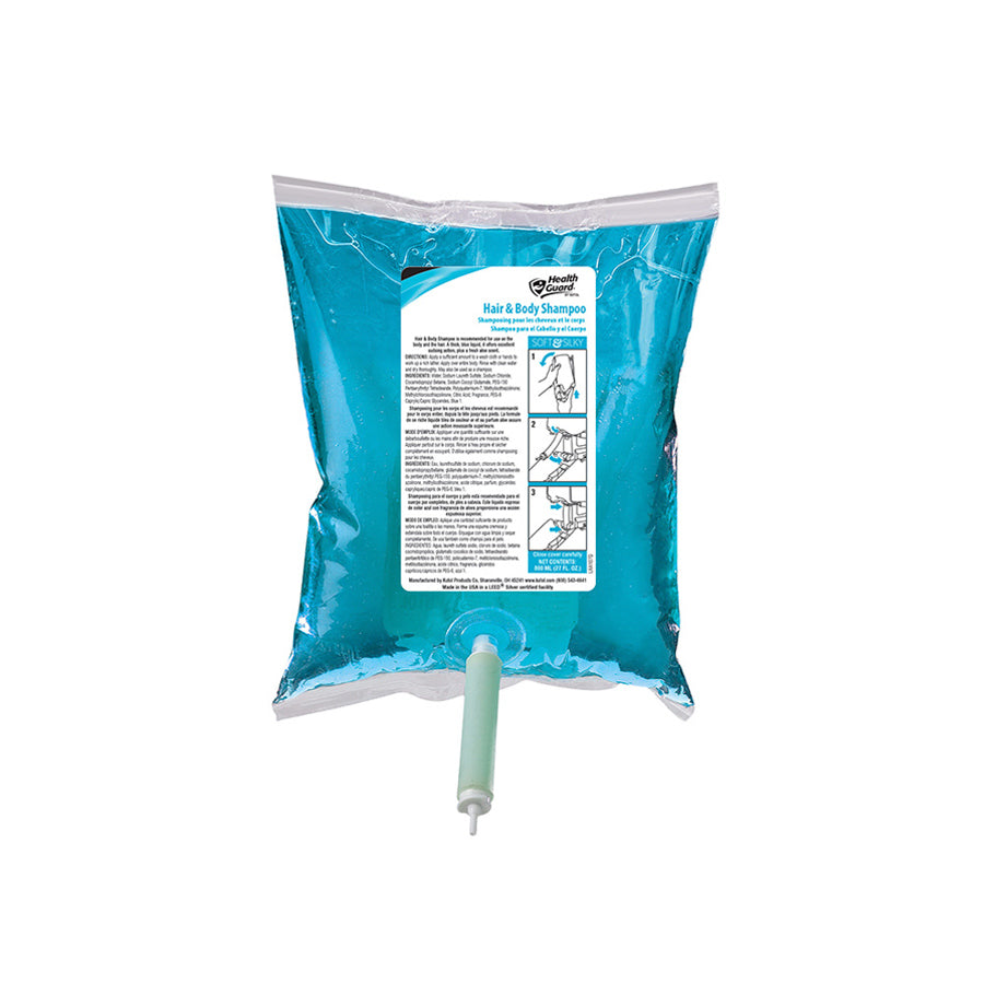 Kutol Soft & Silky Hair & Body Shampoo Blue with Aloe Fragrance 800 ml 12 / cs — manufacturer product photo