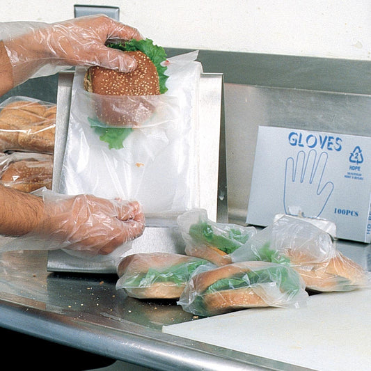 Elkay Plastics HDPE Flip Top Saddle Pack Deli Bag Clear, 6.5" X 6.25" + 1", 0.5 Mil 2000 / cs. Manufacturer reference photo for the listed SKU. Contents and accessories pictured are not included unless stated. Packaging and presentation may vary.