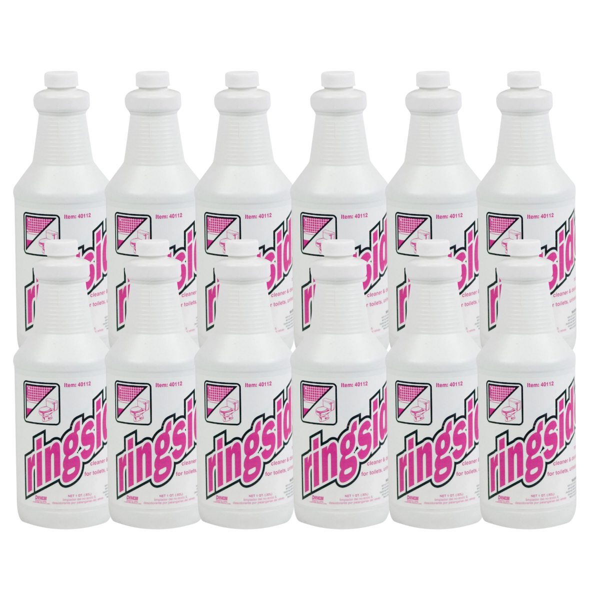 Reference image: Chemcor Ringside Toilet Cleaner 12qts/cs. Same product type; formula, concentration, scent, size and pack quantity may differ. The title and listed specifications describe the item offered. Follow the actual product label for use and safety directions.