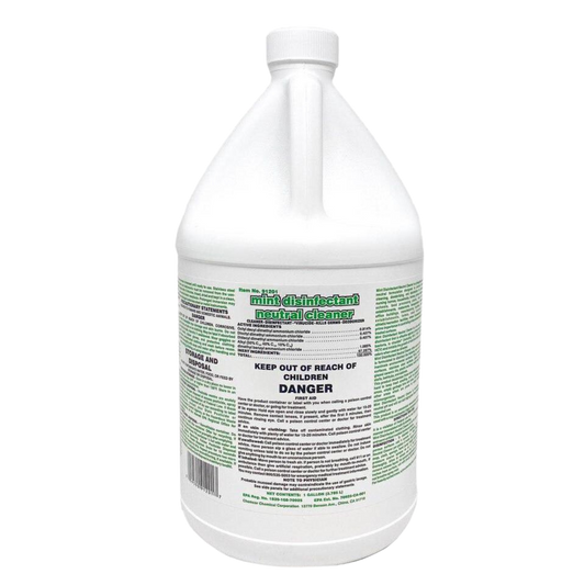 Reference image: Chemcor Mint Disinfectant Neutral Cleaner 4/1gal. Same product type; formula, concentration, scent, size and pack quantity may differ. The title and listed specifications describe the item offered. Follow the actual product label for use and safety directions.